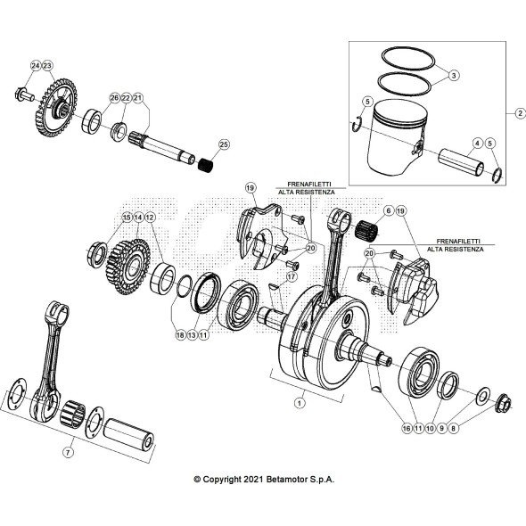 PISTONE MOTORE D73 - C XTRAINER 2T 036.02.008.80.0C