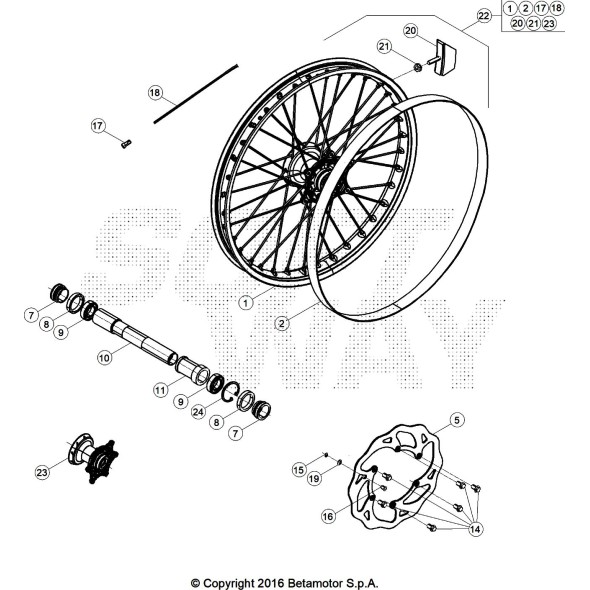 RUOTA ANTERIORE BLACK XTRAINER 2T