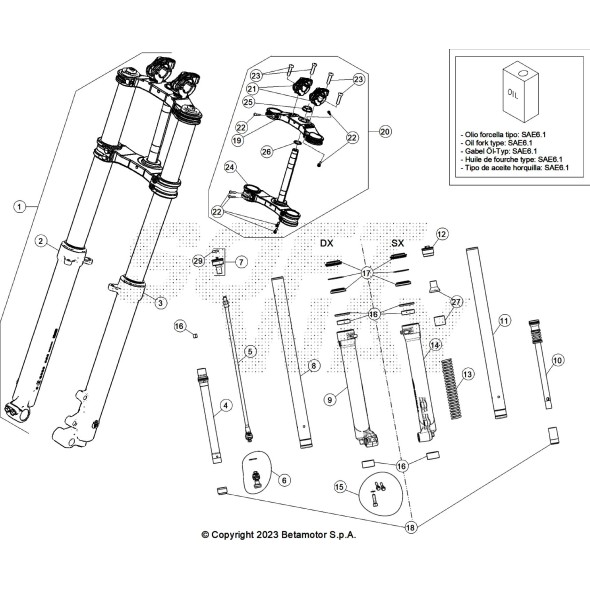 PIASTRA DI STERZO COMPLETA - KIT BLUE EV