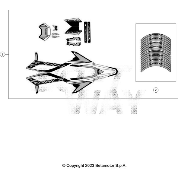 DECALCO CERCHI - MOTARD WHITE RR 2T T