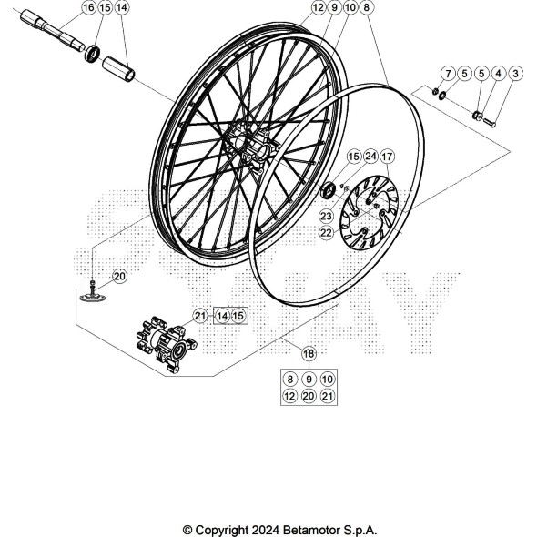 RUOTA ANTERIORE BLUE EVO FACTORY
