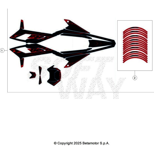 DECALCO SERIE COMPLETA - MOTARD BLACK RR