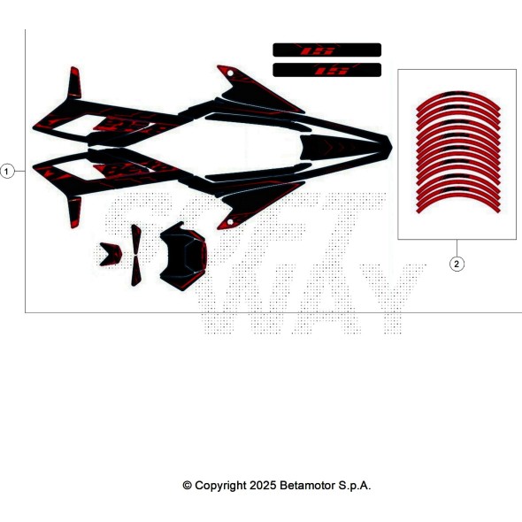 DECALCO SERIE COMPLETA - MOTARD BLACK RR