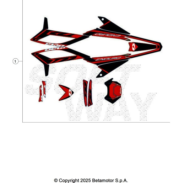 DECALCO SERIE COMPLETA - ENDURO RED RR 2