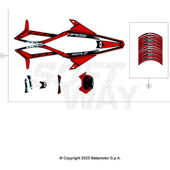 DECALCO SERIE COMPLETA - MOTARD BLACK RR