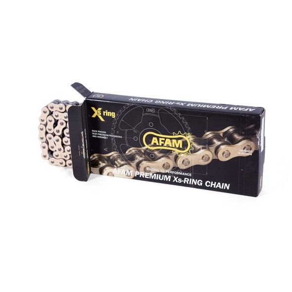 Catena AFAM 525 XSR2 - 124 maglie - Oro/nero - con XS-ring A525XSR2124G