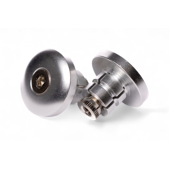 Coppia tappi in alluminio per chiusura estremità manubrio ø 18mm AV2008