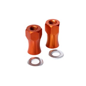 Dado lungo ergal per fermacopertone M8 x 28mm (2 pezzi) - Serraggio 13Nm - Arancione AV2302A