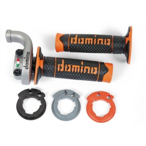 Comando gas con 3 ghiere e manopole DOMINO "KRK" Cross/Enduro 4T bifilo AV2315