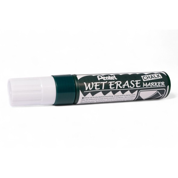 Marcatore cancellabile Wet Erase per lavagne - Punta a scalpello "Jumbo" da 10-15mm - Bianco AV3403B