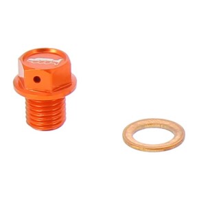 Tappo drenaggio olio con inserto magnetico M12 x 12mm passo 1,50 - KTM - Arancione AV3446A