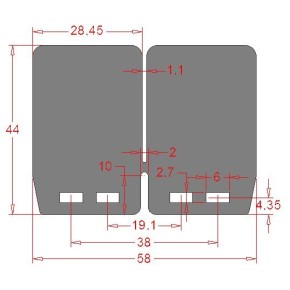 Lamelle CARBONO RACING per V-Force4 (4 pz) CRV1054