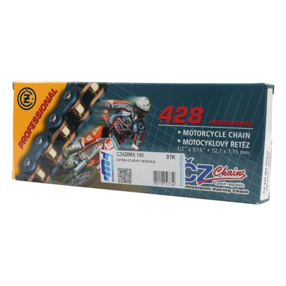 Catena CZ 428 MX - 140 maglie - Oro CZ428MX.140