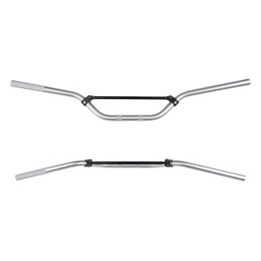 Manubrio ø 22mm in lega ENDURO 4T - Finitura spazzolata e lucidata, colore alluminio MA0032