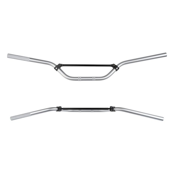 Manubrio ø 22mm in lega ENDURO 4T - Finitura spazzolata e lucidata, colore alluminio MA0032