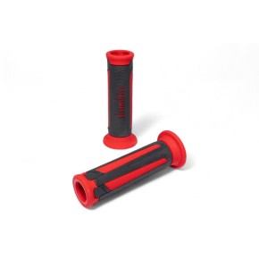 Manopole DOMINO Scooter A350 con estremità aperte - Antracite/rosso MN1673