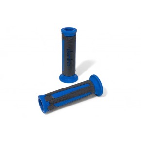 Manopole DOMINO Scooter A350 con estremità aperte - Antracite/blu MN1675