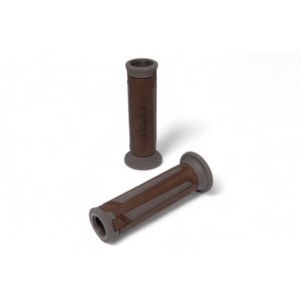 Manopole DOMINO Scooter A350 con estremità aperte - Marrone/grigio MN1676