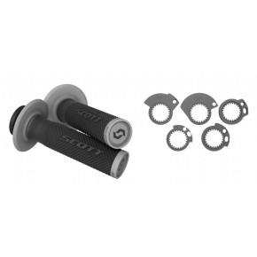 Manopole Lock-On SCOTT SXII con ghiere - Nero/grigio MNL1635