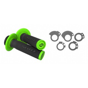 Manopole Lock-On SCOTT SXII con ghiere - Nero/verde MNL1638