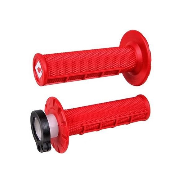 Manopole Lock-ON ODI V2 Half-Waffle MX - Rosso MNL1700R