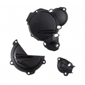Kit protezioni coperchi motore POLISPORT - KTM 250/300 EXC - Nero P91375