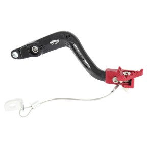 Pedale freno forgiato nero con puntale snodato CNC rosso BETA PDS914R