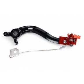 Pedale freno forgiato nero con puntale snodato CNC arancione KTM PDS916A