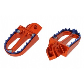 Pedane poggiapiedi in alluminio con denti in titanio - KTM - Arancione PER04A