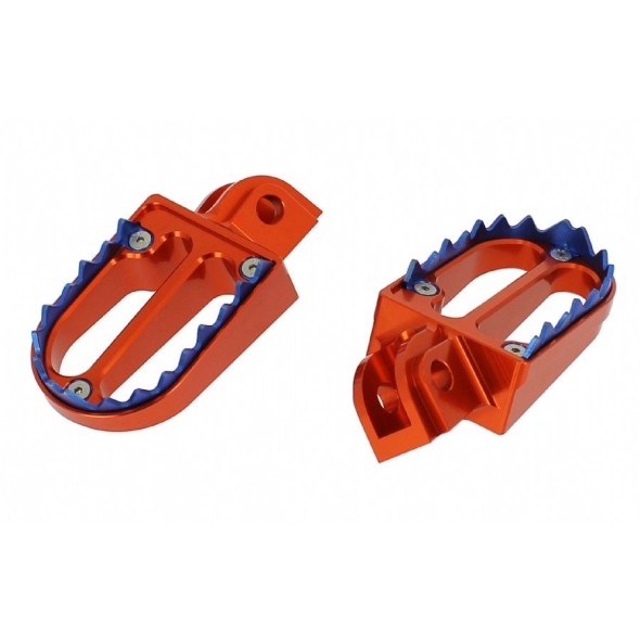 Pedane poggiapiedi in alluminio con denti in titanio - KTM - Arancione PER04A