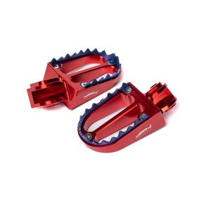 Pedane poggiapiedi in alluminio con denti in titanio - BETA - Rosso PER04R