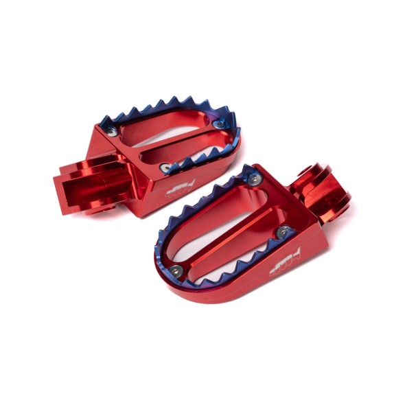 Pedane poggiapiedi in alluminio con denti in titanio - BETA - Rosso PER04R