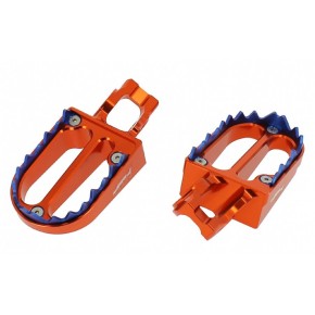 Pedane poggiapiedi in alluminio con denti in titanio - KTM - Arancione PER06A