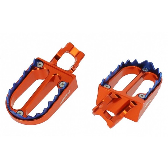 Pedane poggiapiedi in alluminio con denti in titanio - KTM - Arancione PER06A