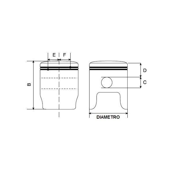 Pistone PROX Ø53,96mm - 2 Fasce PX6225 C