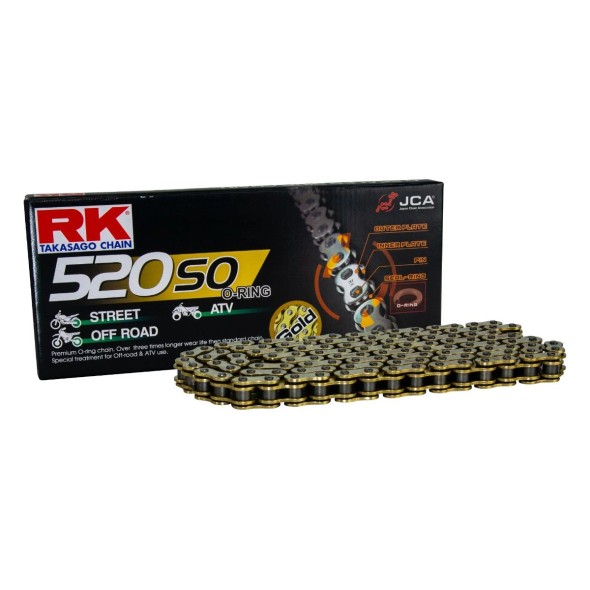 Catena RK 520 SO - 120 maglie - Oro - con O-ring RK520SO120G