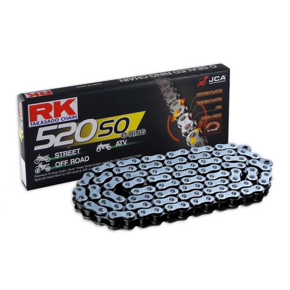 Catena RK 520 SO - 120 maglie - Nero - con O-ring RK520SO120N