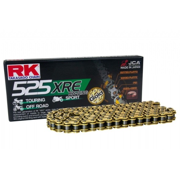 Catena RK 525 XRE - 124 maglie - Oro - con XW-ring RK525XRE124G