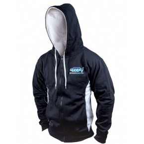 Felpa chiusura zip e cappuccio MOTOCROSS MARKETING - Nero/bianco, taglia S GD003NBS