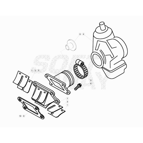 DIST.RIDUZ.RACCORDO CARB. MINI10-10