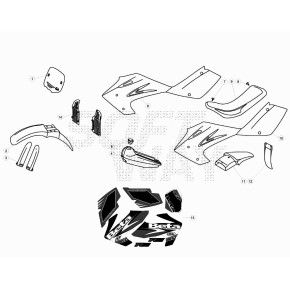 FIANCATE SX MINI CROSS R10 -ROSSO FLUO-