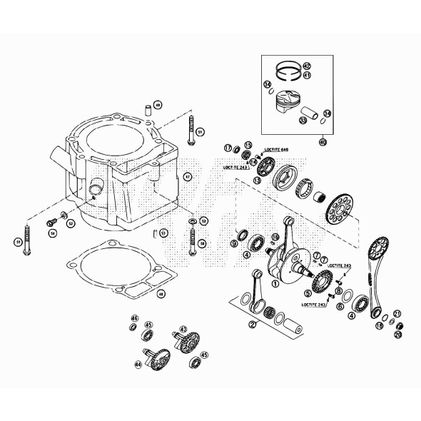 PISTONE COMPLETO I MOTORE 525CC