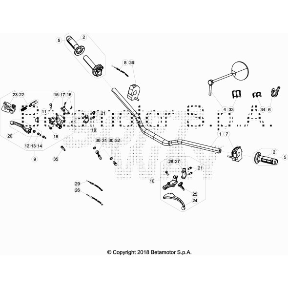 MANUBRIO MOTARD TRACK/STD -NERO OPACO-