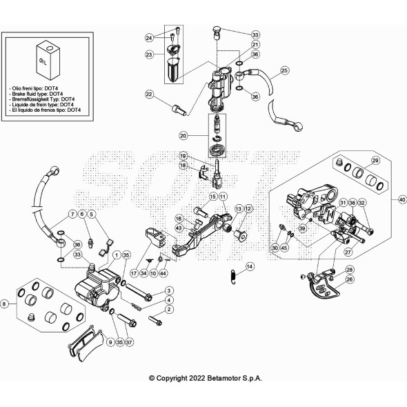 PINZA FRENO POSTERIORE EVO 4T