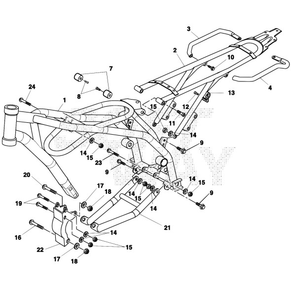 TELAIO ANT. URBAN 200CC -BIANCO-RICAMBI-