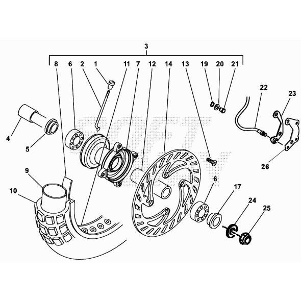 DISTANZIALE DX MOZZO ANT. MOTARD STD