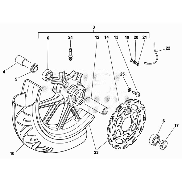 DISTANZIALE DX MOZZO ANT. MOTARD STD