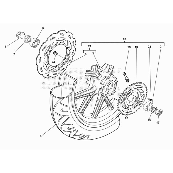 DISCO FRENO POST.RUOTA LEGA MOTARD TRACK