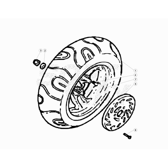 RUOTA POST.COMPL.C/DISCO ARK 'K'-NERO OP