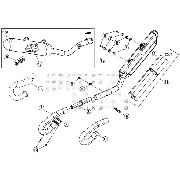 COLLETTORE SCARICO RR4T 350CC-COMPLETO-
